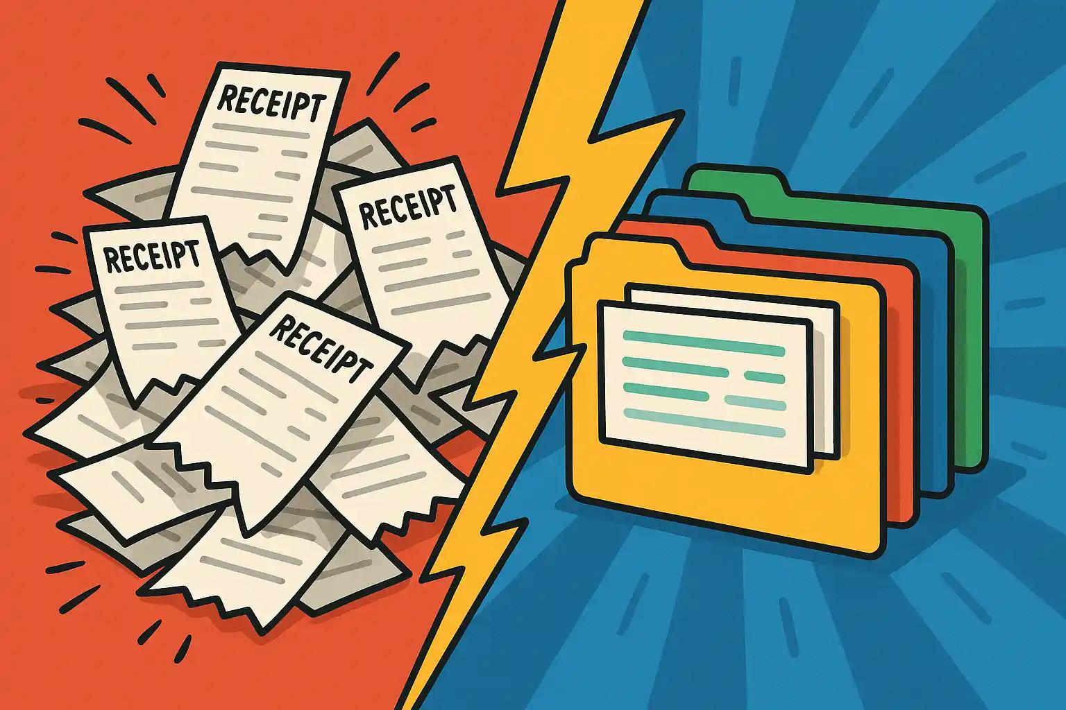 Organized business receipts and documents